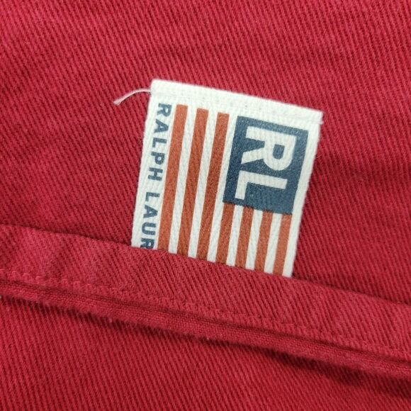 Vintage Ralph Lauren Vintage Cotton Ruffle Pillow Sham Red Made in USA - Picture 4 of 4